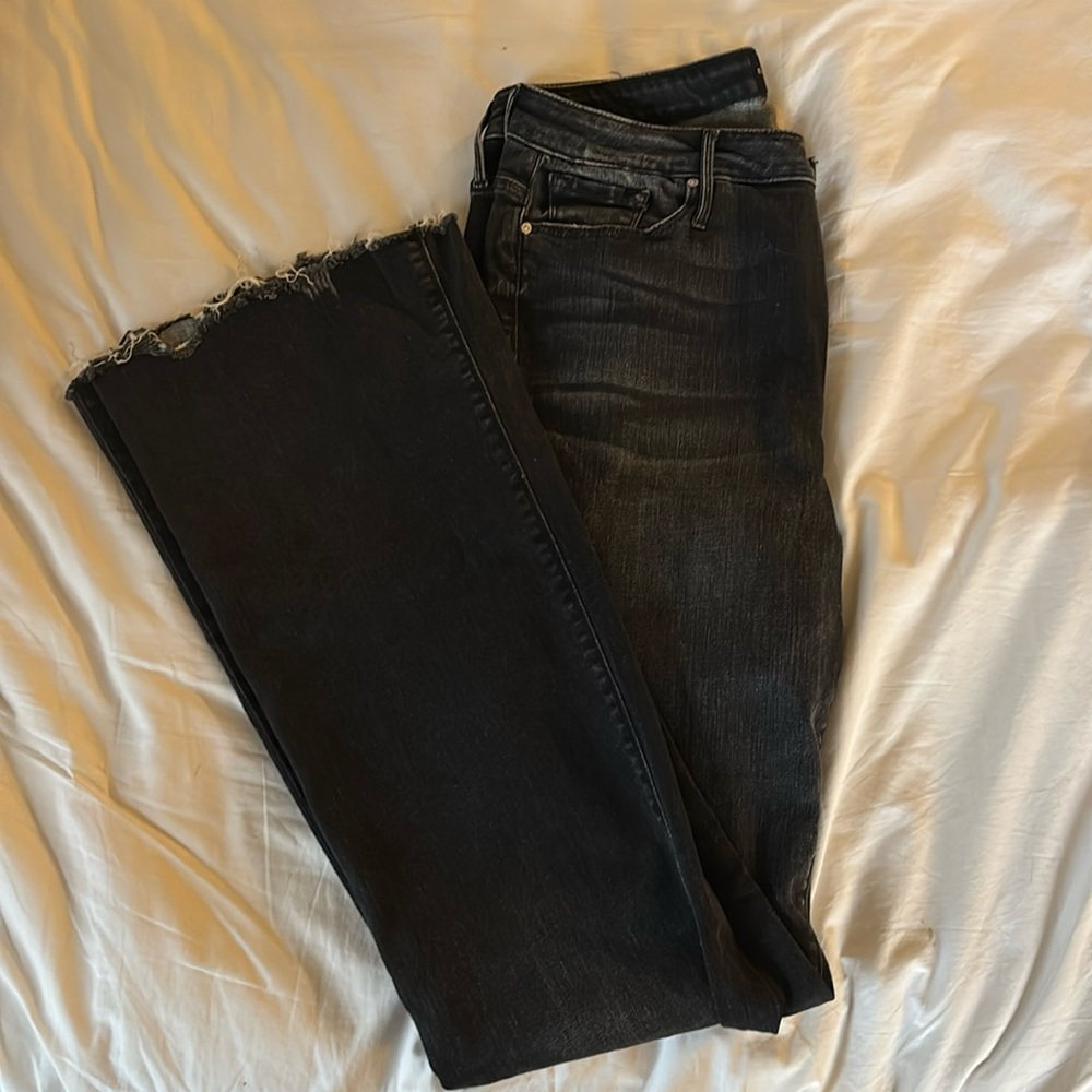 Black Orchid Mid Rise Skinny Mia Flare Black